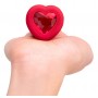 Пробка з вібрацією та пультом керування B-Vibe Vibrating Heart Plug M/L червона
