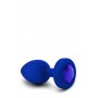 Пробка з каменем та з вібрацією B-Vibe Vibrating Jewel Plug синя L/XL