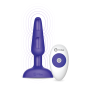 Анальна пробка із 3 моторами B-Vibe Trio Remote Control Butt, фіолетова
