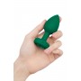 Пробка з вібрацією та пультом B-Vibe Vibrating Jewel Plug, зелена, M/L