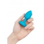 Анальна пробка з вібрацією та каменем B-Vibe Vibrating Jewel Plug, блакитна, S/M