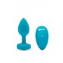 Пробка з вібрацією та каменем B-Vibe Vibrating Jewel Plug, блакитна, S/M