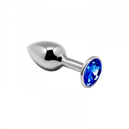 Металева Пробка з кристалом Alive Mini Metal Butt Plug Blue S