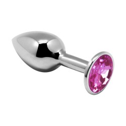 Металева Пробка з кристалом Alive Mini Metal Butt Plug Pink L