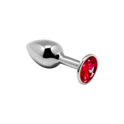 Металева Пробка з кристалом Alive Mini Metal Butt Plug Red S