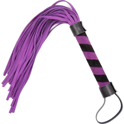 DS Fetish, замша, смугастий, фіолетовий хвіст, фіолетово-чорний, 38 см