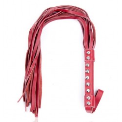 DS Fetish Leather flogger suede leather red 50 см