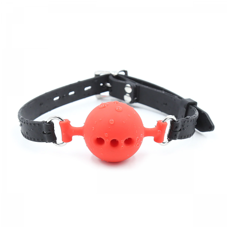 DS Fetish Mouth silicone gag L black/red