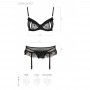 Сексуальный комплект с поясом для чулок Passion LOVELIA SET black S/M