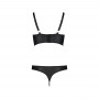 Комплект з екошкіри з люверсами та ремінцями Passion Malwia Bikini black XXL/XXXL