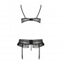 Сексуальний комплект з поясом для панчіх Passion LOVELIA SET black S/M