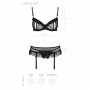 Сексуальный комплект с поясом для чулок Passion LOVELIA SET black XXL/XXXL