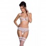 Сексуальний комплект з поясом для панчіх Passion LOVELIA SET white L/XL