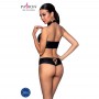 Комплект з еко-шкіри Passion Nancy Bikini black L/XL