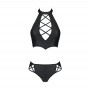 Комплект з еко-шкіри Passion Nancy Bikini black L/XL