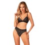 Комплект білизни Obsessive Natilya 2-pcs set бюстгальтер, трусики, black M/L