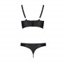 Комплект з екошкіри з люверсами та ремінцями Passion Malwia Bikini black 4XL/5XL