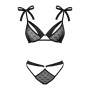 Напівпрозорий еротичний комплект Obsessive Obsessivia 2-pcs set black S/M