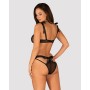 Напівпрозорий еротичний комплект Obsessive Obsessivia 2-pcs set black S/M