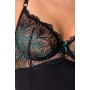 Корсет с пажами Passion FLORIS CORSET black L/XL