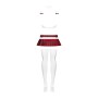 Эротический костюм школьницы с мини-юбкой Obsessive Schooly 5pcs costume бело-красный L/XL