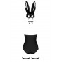 Еротичний костюм кролика Obsessive Bunny costume чорний L/XL