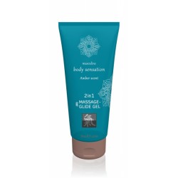 Лубрикант та масажне масло Hot 2 в 1 Massage-& Glide gel 2in1 Amber scent 200 мл