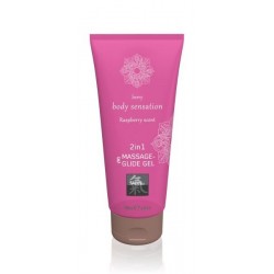 Лубрикант та масажне масло Hot 2 в 1 Massage-& Glide gel 2in1 Raspberry scent,200 мл