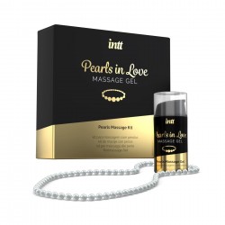 Набор для жемчужного массажа Intt Pearls in Love: ожерелье и силиконовый массажный гель 15 мл