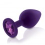 Набор анальных пробок с кристаллом Rianne S: Booty Plug Set Фиолетовый, диаметр 2,7см, 3,5см, 4,1см