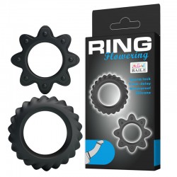 Эрекционные кольца LyBaile Ring Flowering 2x Rings Черные