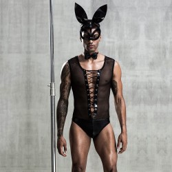 Эротический мужской костюм JSY Зайка Джонни с маской Черный S/M