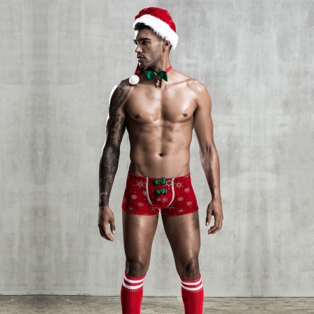 Новорічний чоловічий еротичний костюм JSY Улюблений Санта Червоний S/M
