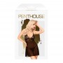 Мини-платье с кружевным лифом и стрингами Penthouse Bedtime Story Черное S/M