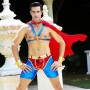 Чоловічий еротичний костюм супермена JSY Готовий Стів S/M Червоний/Синій