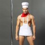 Чоловічий еротичний постюм кухаря JSY Умілий Джек S/M Білий