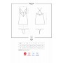 Сатиновий комплект для сну з мереживом Obsessive 828-CHE-1 chemise & thong чорний L/XL
