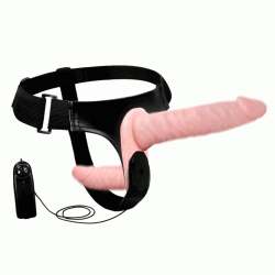 Жіночий страпон LyBaile Ultra Passionate Harness Doble Heads Flesh Vibrating