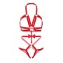 Портупея-тедди из ремней Leg Avenue Studded O-ring harness teddy Red M