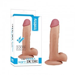 Фалоімітатор з мошонкою LoveToy Dildo The Ultra Soft Dude 9,0 Тілесний