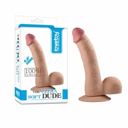 Фаллоимитатор с мошонкой LoveToy Dildo The Ultra Soft Dude Телесный 20 см