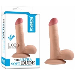 Фаллоимитатор с мошонкой LoveToy Dildo The Ultra Soft Dude Телесный 18 см