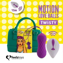 Кульки з масажем та вібрацією FeelzToys Motion Love Balls Twisty з пультом ДК, 7 режимів