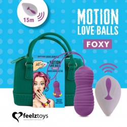 Кульки з перловим масажем FeelzToys Motion Love Balls Foxy з пультом дистанційного керування, 7 режимів