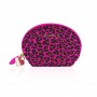 Міні вібромасажер Rianne S: Lovely Leopard Рожевий, 10 режимів роботи, косметичка-чохол